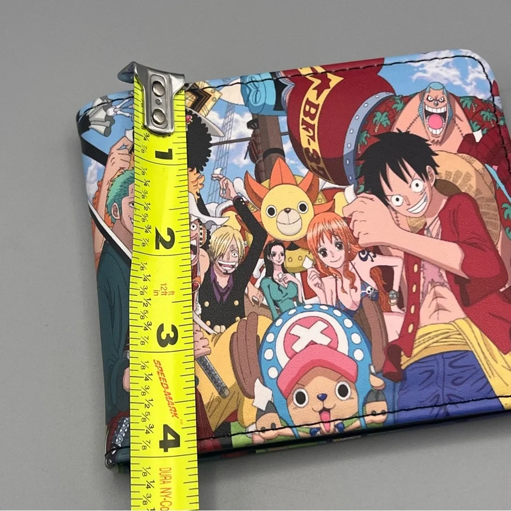 Anime one punch wallet billfold black / multicolor New with zip compartment